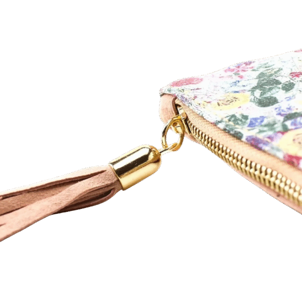 Handmade clutch in soft suede leather nude pink color - Mira